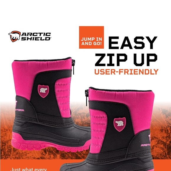 Arctic Shield Warm Insulated Waterproof Durable Easy On/Off Winter Snow Boots 5T - Picture 2 of 8